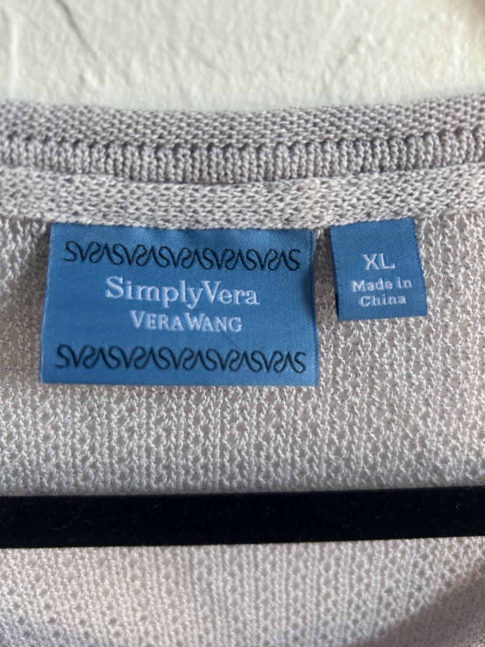 Periwinkle Scoop Neck Knit Sweater with Sheer Hem XL - Picture 2 of 6